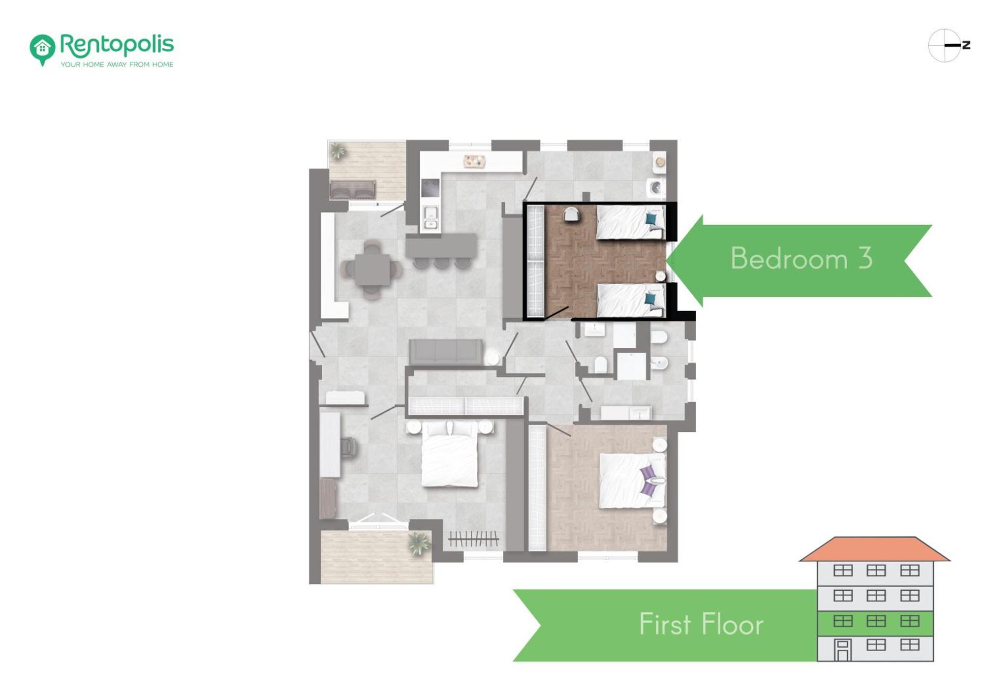 Modern 3 Bedroom With Balcony Steps From San Siro By Rentopolis Appartamento